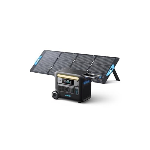 Anker SOLIX F2000 Portable Power Station, PowerHouse 767, 2048Wh GaNPrime Solar Generator with 200W Solar Panel, LiFePO4 Batteries, 4 AC Outlets Up to