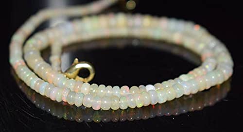 Opale Éthiopie Welo Naturelle LKBEADS | Collier perle lisse 16 pouces
