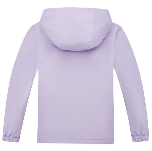 Image of Boys Girls Rain Jackets Waterproof Hooded Fleece Raincoats Lightweight Windbreakers for Kids