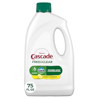 Cascade Free & Clear Dishwasher Detergent Liquid Gel, Dish Detergent, Dishwasher Soap, Lemon, 75oz