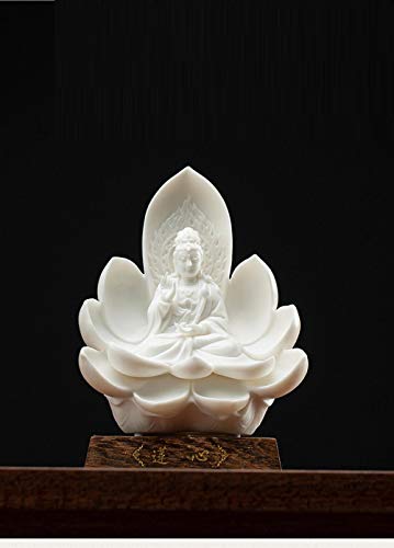 Statues d'extérieur Trois Saint Guanyin en céramique pour un coin zen sur le balcon