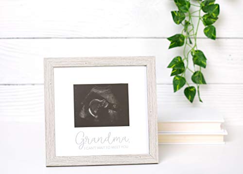 Kate & Milo Rustic Grandma Sonogram Picture Frame, Pregnancy Announcement, Ultrasound Baby Photo Frame, Gender-Neutral Baby Keepsake Frame, Tabletop And Wall Décor, 4X5 Photo Insert, Distressed Gray #TOP1