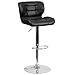 Flash Furniture 2 Pk. Contemporary Tufted Black Vinyl Adjustable Height Barstool with Chrome Base
