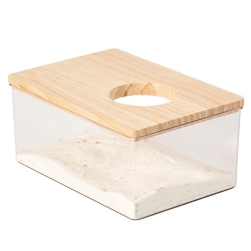 FeiFanChoice Hamster Sand Bath 18.5x12.5x8.5 CM Transparent Hamster Bathing Sand Gerbil Sand Bath For Syrian Hamster Mice Lemming Gerbils