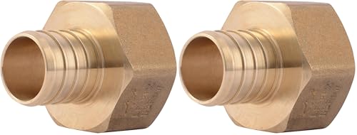 Image of SharkBite 1 Inch Crimp Female Adapter, Brass Plumbing Fitting, PEX Pipe, PE-RT, UC094LFA (Pack of 2)