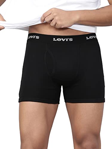 Image of Levi's 001 Classic Boxer Brief for Men | 100% Pure Cotton | Solid | Mid-Rise Men's Underwear | Anti-Roll Waistband | Durable Comfort with Extra Supportive Gusset | Functional Fly | Pack of 2