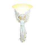 Berlato Vintage Elegant Angel Large Wall Sconces, Bedroom Lighting Fixtures with Painted White Wall Lamp Porcelain Lamp Frame Bedside Wall Lighting Porch Bathroom Vanity Lights