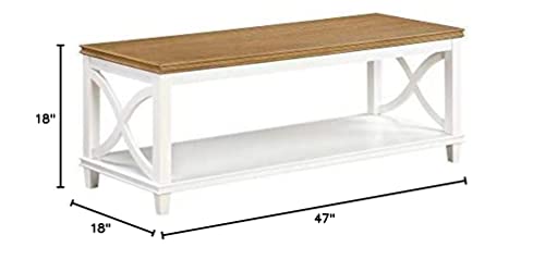 Convenience Concepts Florence Coffee Table, Driftwood/White #TOP2