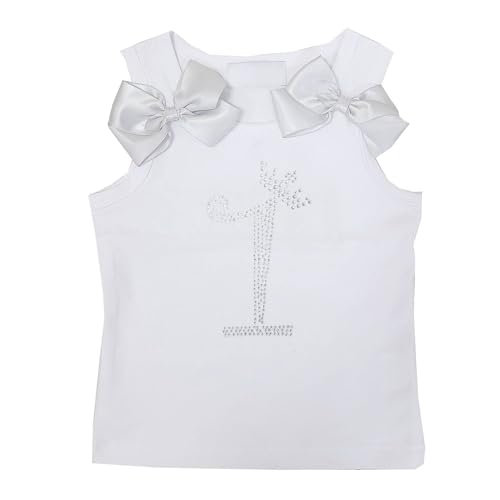Image of Kirei Sui Girls Rhinestone Crystal Number Birthday Party Tee Tank Top 1st (1-2Y)