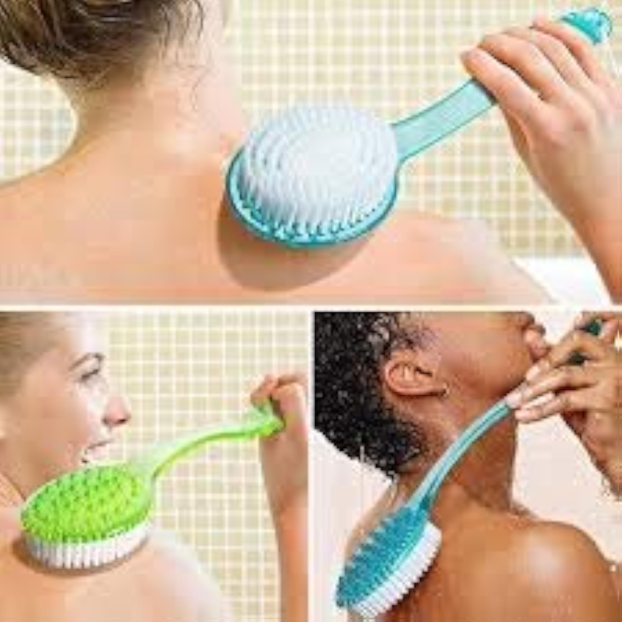 Bath Scrubber Brush with Long Handle Back Massager
