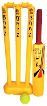 BAAZ Sports Plastic Cricket Kit for Kids (Set of: 1x Cricket Bat, 3X Stumps, 2X Bales, 1x Ball, 1x Stump Stand) - Size:1 (Yellow) (B09K7C99L4) Amazon Price History, Amazon Price Tracker