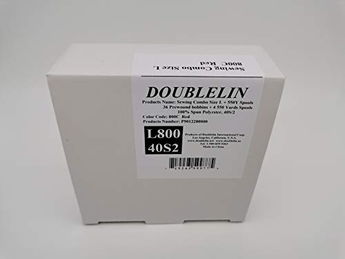 Combo de costura DOUBLELIN Size L Rojo 36 bobinas + 4 conos miniatura 2