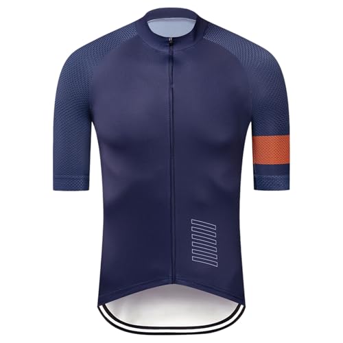 Maillot de ciclismo para hombre otoño maillot de ciclismo manga corta elástico ropa de ciclismo para ciclismo al aire libre MTB Road Bike Jersey Jersey con cremallera transpirable Jersey Fit Ropa, O