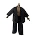 1/12 Action Figure Clothes,Taekwondo Uniform Outfits for 6 inch Male Action Figures,6 inch Miniature Karate Suit (Black)