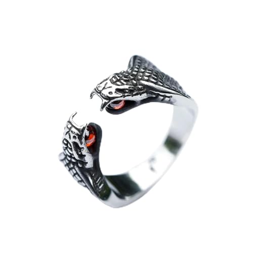 Bague serpent deux têtes gothique punk bijou homme vintage