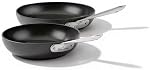 All-Clad HA1 Hard Anodized Nonstick Fry Pan Set, 2 Pieces, 8 & 10 Inch, Induction, Oven Broiler Safe 500F, Dishwasher Safe, Black