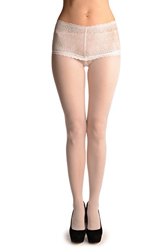 Collants blancs dentelle silicone LissKiss bas autofixants femme taille 34-42