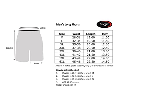Image of berge' Men's Knits Cotton Polyester Fabric Long Shorts with Secure Zipper Pockets Casual for Men|Gym|Half Pants for Men|Mens