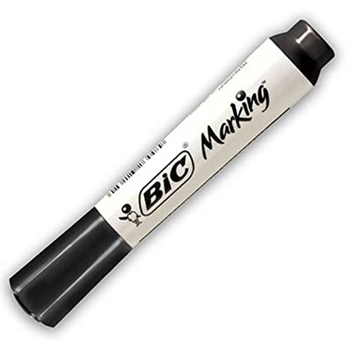 Pincel Marcador de Quadro Branco BIC Marking, Preto, Recarregável, Ponta Redonda e Resistente, 90420
