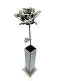 Steel Immortal Rose with Vase Centerpiece