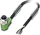 PHOENIX CONTACT SAC-4P-3.0-PUR/M12FR Sensor/Aktor-Kabel, 4 Polig, PUR Halogenfrei, Freies Leitungsende, Buchse Gewinkelt M12, 3m Kabellänge, 86.000g, Schwarz/Grau