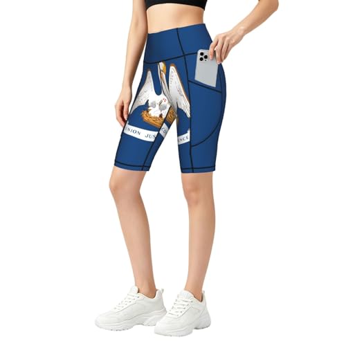 Legging Louisiane femme taille haute imprimé drapeau pour yoga et sport