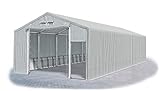 Das Company Lagerhalle 6x12x3m feuersicher grau wasserdicht ganzjährig Industriezelt Werkstatt 600g/m² PVC Winter SFR