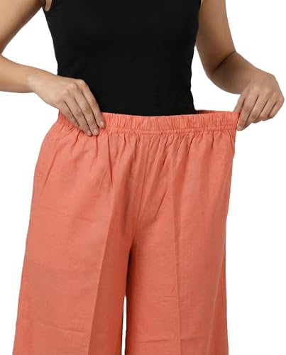 Image of Plaazo Women's Cotton Palazzo | Wide Leg Palazzo for Women | Soft Breathable High Waist Bottom Wear | Comfortable Casual, Office, Travel for Women