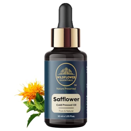 Image of Pure Safflower Oil (Carthamus tinctorius) | Cold Pressed | Natural | Undiluted | For Hair, Skin, Body & Massage | Men & Women | 30ml