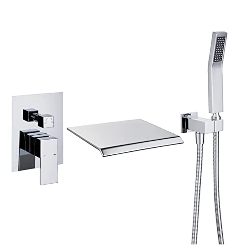 Robinet de baignoire cascade avec douchette mitigeur mural