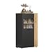 Produktbild trendteam smart living - Esteban - Highboard - Anthrazit/Evoke Eiche - 5 Fächer - (BxHxT) 90 x 146 x 42 cm - Rillenoptik