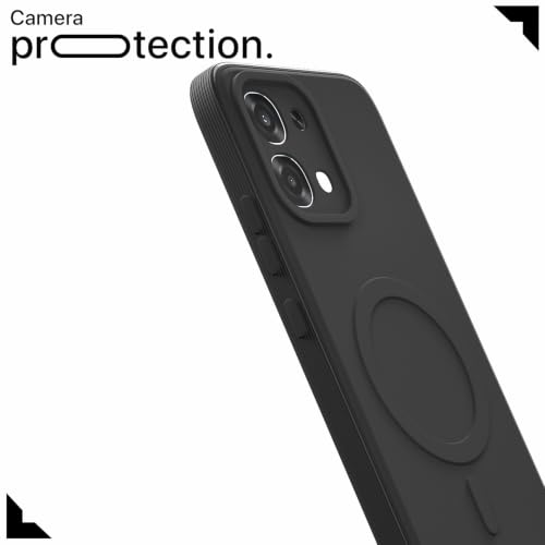 Image of Pikkme Back Cover for Oppo F31 5G / Oppo F33 5G Soft Matte Silicone Mag-Safe Design (Mag-Safe Not Support) Camera Protection | Slim Fit Bumper Cover (Black)