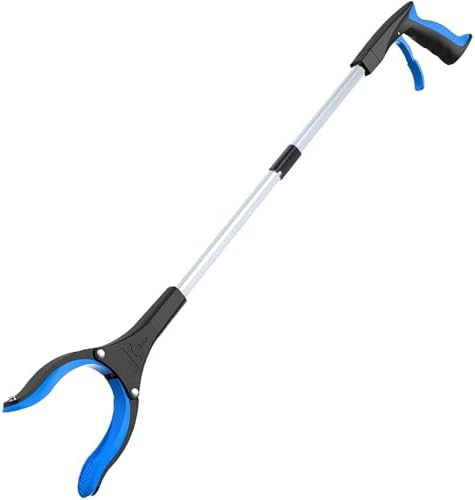 Grabber Reacher Tool - Foldable Gripper and Reaching Tool - Heavy Duty Pick Up Stick Grabbers for Seniors, Trash, Surgery Recovery Must Haves Gifts, 32” Picker Upper Grabber (Blue)