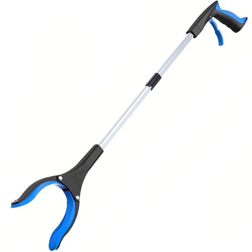 Grabber Reacher Tool - Foldable Gripper and Reaching Tool - Heavy Duty Pick Up Stick Grabbers for Seniors, Trash, Surgery Recovery Must Haves Gifts, 32” Picker Upper Grabber (Blue)