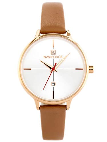 Montre femme Naviforce NF5006 quartz étanche avec bracelet cuir