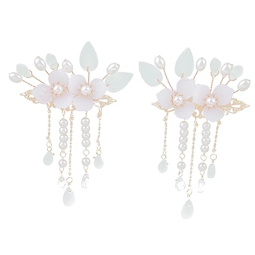 Barrettes chinoises rétro à fleurs Ipetboom : 3 paires de pinces à cheveux avec pompons