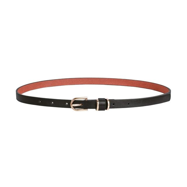 F DREAM Women Skinny PU Leather Belt for Dress Jeans Girls Thin Waist Belt with Gold Alloy Buckle-image-10