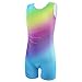 Nutyomi Gymnastics Leotards for Girls with Shorts Little Kids Competitive Gymnastics Clothes Unitards Biketards Suits Sparkly Rainbow Rhinestone Tumbling Dance Outfits for Girls 7-8 Years