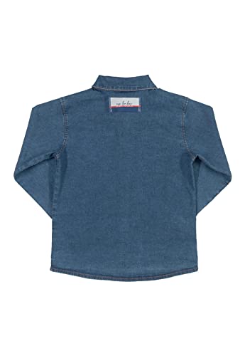 Camisa Jeans Infantil, Up Baby, Meninos, Azul Marinho, 06