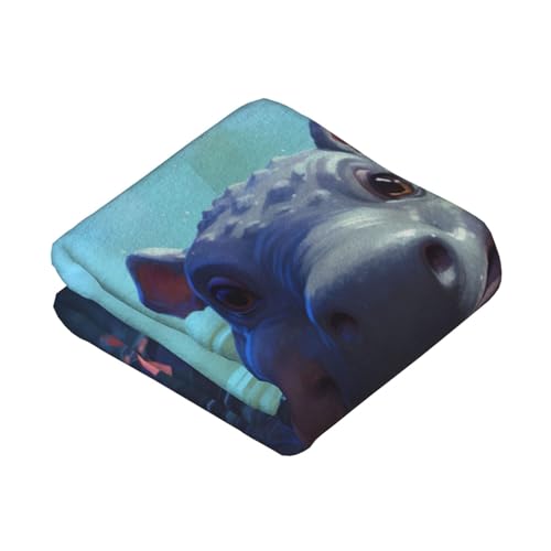Couverture hippopotame 203x152 cm jeté de lit imprimé chaud