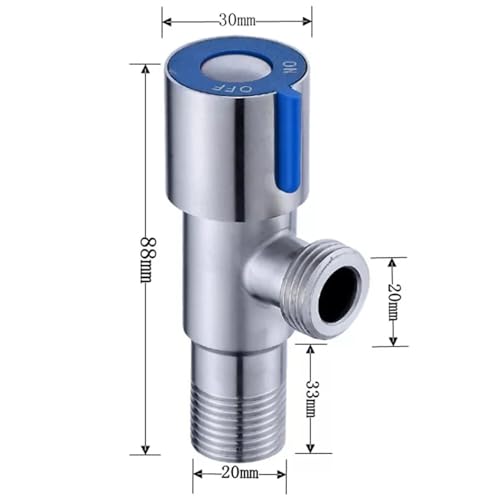 Robinet d'angle en acier inoxydable 304 bleu de qualité supérieure pour salle de bain G1/2