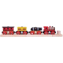 Bigjigs Rail Wooden Pirate Train - Other Major Wood Rail Brands are Compatible