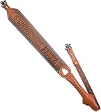 Leather Rifle Sling Two Point Sling with QD Sling Swivel Adjustable Rifle Sling Strap with Chicago Screws, Comfortable Padded, Length Adjustable Shoulder Strap for Carring