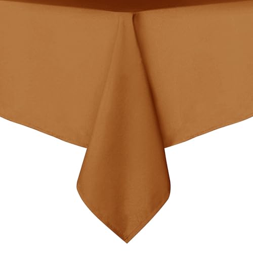 Image of sancua Fall Tablecloth Rectangular - 60 x 84 Inch - Stain and Wrinkle Resistant Polyester Fabric Rectangle Table Cloth, Thanksgiving Table Cover for Dining Tables, Buffet Parties, Bronze