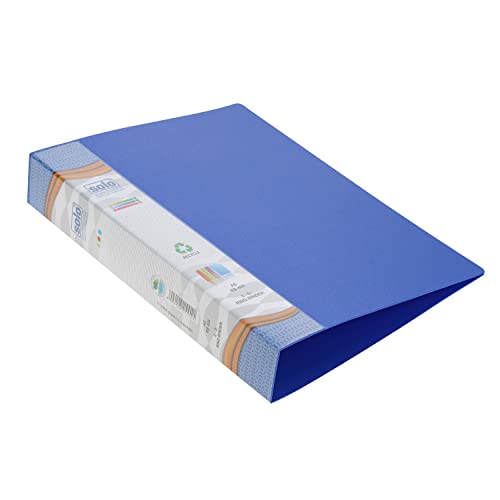 Image of Solo 2-D A5 Ring Binder File Folder, Office Document Organizer with Inside Pocket, Presentation Display Plastic Voucher File for Certificates, Portfolio, Papers & Projects (1, Blue)
