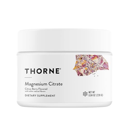 THORNE - Magnesium Citrate - Supports Healthy Muscle & Urinary Tract Function Heart Health Bone Health & Occasional Constipation Relief* - Citrus Berry Powder - Third-Party Certified - 60 Servings