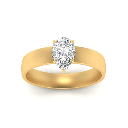 Bague Large Anneau Ajusté Taille 47 à 70 en Or Jaune Anti-Ternissement