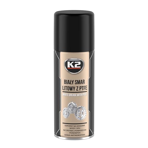 K2 Grasa Blanca con PTFE Lubricante de Alta Duración para Automóviles e Industria 400ML