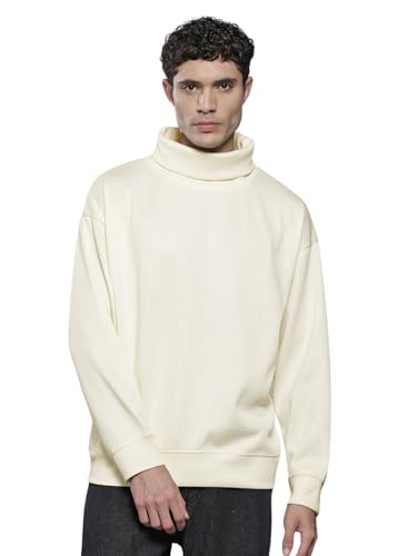 Sweat-shirt homme manches longues coupe ample vêtement automne blanc cassé XL