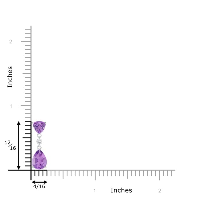 Angara Natural Amethyst Pendant for Women | Trillion and Pear Amethyst Drop Pendant with Diamond in 14K Solid Gold/Platinum | February Birthday, Anniversary, Gemstone Jewellery Gift3